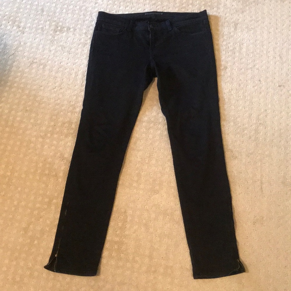 Black J Brand stretchy jeans with zipper bottoms